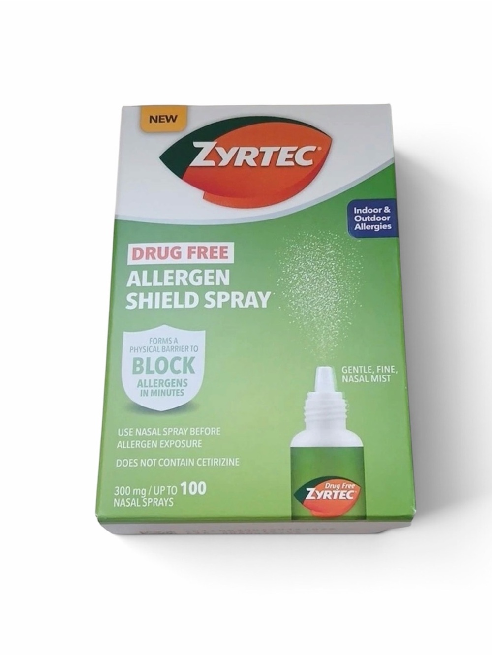Zyrtec Allergen Shield Spray 300mg Drug Free Non-Drowsy Up To 100 Sprays